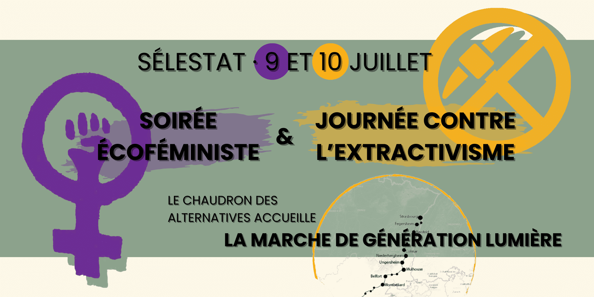 09 et 10 juillet 2024, Sélestat. Soirée écoféministe et Journée contre l’extractivisme avec Génération Lumière : Image à la une
